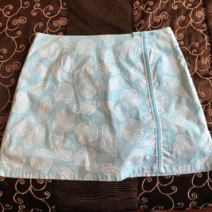 Lilly Pulitzer blue sea shells skort